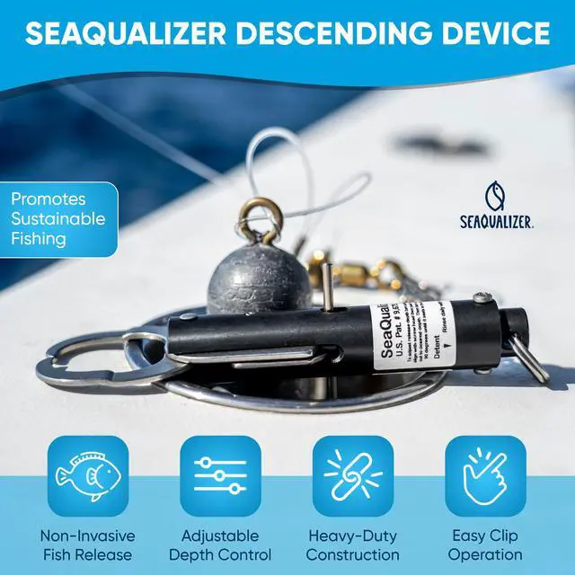 Alt view image 3 of 6 - Fish Descending Device 3 Setting Release Device for Fishing Non-Invasive and Reusable Fish Release Tool NOAA Compliant - Made in USA