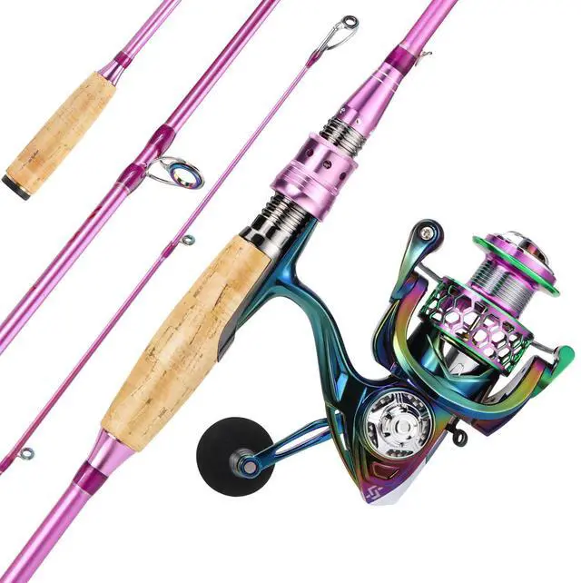 Main image of Spinning Rod Reel Combos,Colorful Two Pieces Spinning Pole with Smooth Strong Reel Available for Freshwater Bass Walleye Trout Fishing