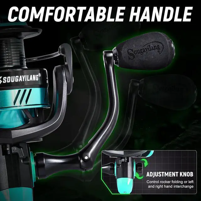 Alt view image 7 of 7 - Surf Fishing Rod and Reel Combo, Heavy 3-Piece Travel Spinning Rod with Reel for Red Drum, Striped Bass, Beach & Saltwater Fishing(9'/10'/11'/12')