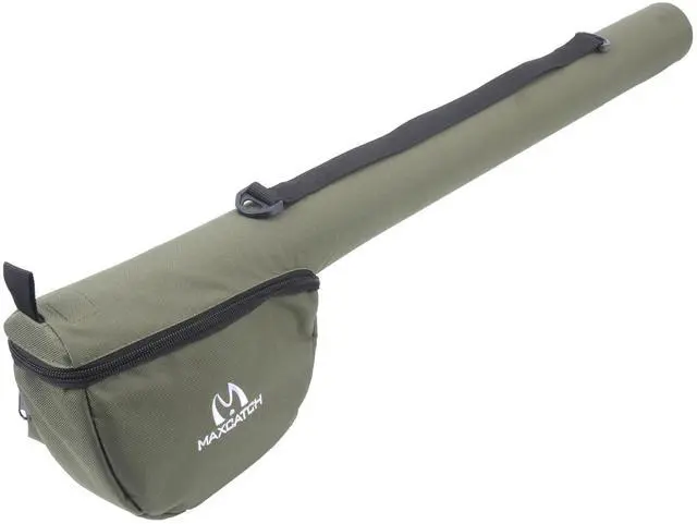 Main image of Maxcatch Fly Fishing Rod Case with Reel Pouch, Complete Protection Bag for 9FT 2/4 Piece Rods (Green, For 7.5' 4sec Fly Rod Length: 25.9'')