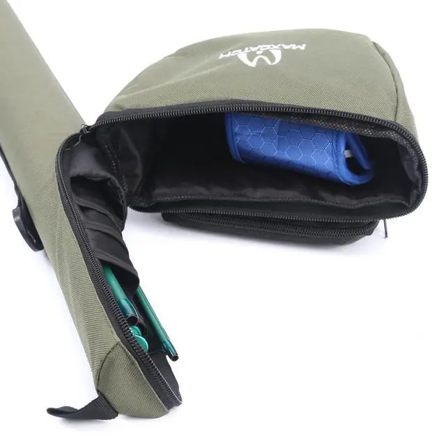 Alt view image 4 of 7 - Maxcatch Fly Fishing Rod Case with Reel Pouch, Complete Protection Bag for 9FT 2/4 Piece Rods (Green, For 7.5' 4sec Fly Rod Length: 25.9'')