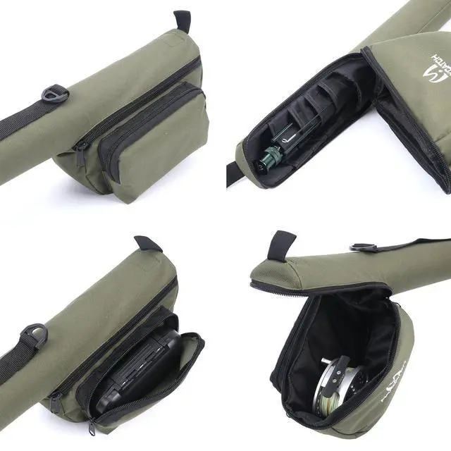 Alt view image 2 of 7 - Maxcatch Fly Fishing Rod Case with Reel Pouch, Complete Protection Bag for 9FT 2/4 Piece Rods (Green, For 7.5' 4sec Fly Rod Length: 25.9'')