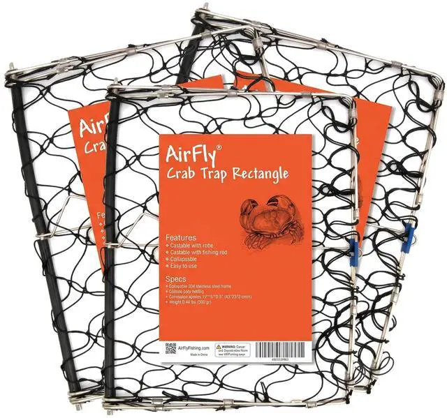 Main image of Foldable Castable Crab Trap - Crab Hawk & Crab Jaw Star Trap with Bait Clip - Portable Fishing Rod Crab Pot for Blue Crabs & Dungeness - Designed in USA