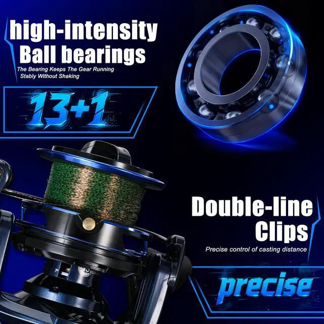 Alt view image 4 of 7 - Surf Fishing Rod and Reel Combo, Heavy 3-Piece Travel Spinning Rod with Reel for Red Drum, Striped Bass, Beach & Saltwater Fishing(9'/10'/11'/12')