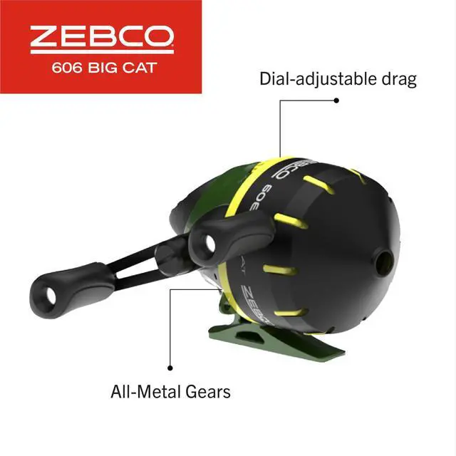 Alt view image 4 of 7 - 606 Big Cat Spincast Reel and Fishing Rod Combo, 7-Foot 2-Piece Telescopic Rod, Medium-Heavy Power, Size 60 Reel, 11-Piece Eagle Claw Tackle Kit