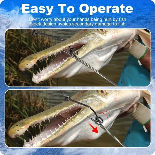 Alt view image 4 of 7 - Stainless Steel Fishing Hook RemoverDehooker Tool,Push/Pull Hook RemoverAnti-Lost Saltwater Dehooker Tool Shark Hook Remover