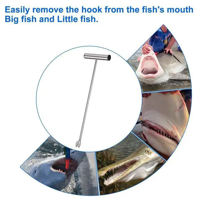 Alt view image 6 of 7 - Stainless Steel Fishing Hook RemoverDehooker Tool,Push/Pull Hook RemoverAnti-Lost Saltwater Dehooker Tool Shark Hook Remover