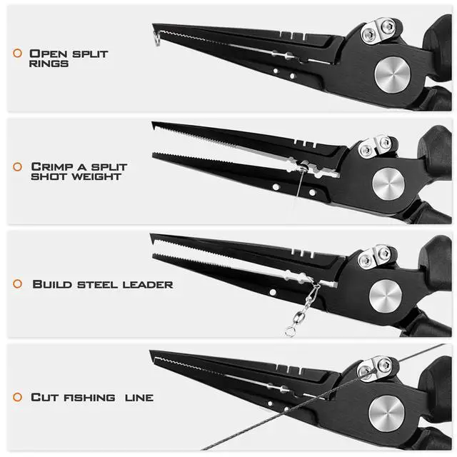 Alt view image 5 of 6 - Speed Demon Pro Fishing Pliers, 420 Stainless Steel, Fishing Tools, Saltwater Resistant Fishing Gear, Tungsten Carbide Cutters, Corrosion Resistant Coating, SuperPolymer Grip Handles