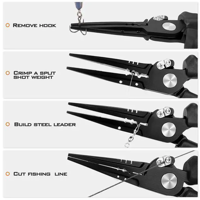 Alt view image 5 of 7 - Speed Demon Pro Fishing Pliers, 420 Stainless Steel, Fishing Tools, Saltwater Resistant Fishing Gear, Tungsten Carbide Cutters, Corrosion Resistant Coating, SuperPolymer Grip Handles
