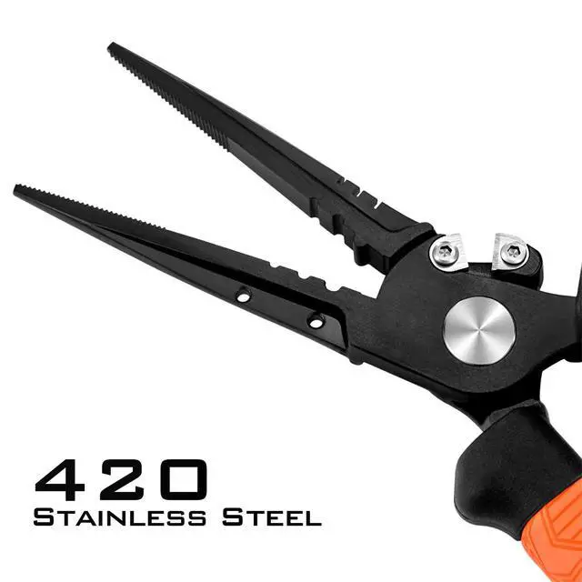 Alt view image 7 of 7 - Speed Demon Pro Fishing Pliers, 420 Stainless Steel, Fishing Tools, Saltwater Resistant Fishing Gear, Tungsten Carbide Cutters, Corrosion Resistant Coating, SuperPolymer Grip Handles