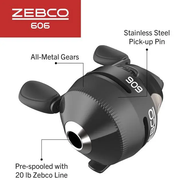 Alt view image 4 of 6 - 606 Spincast Fishing Reel, Size 60 Reel, Right-Hand Retrieve, Pre-Spooled with 20-Pound Fishing Line