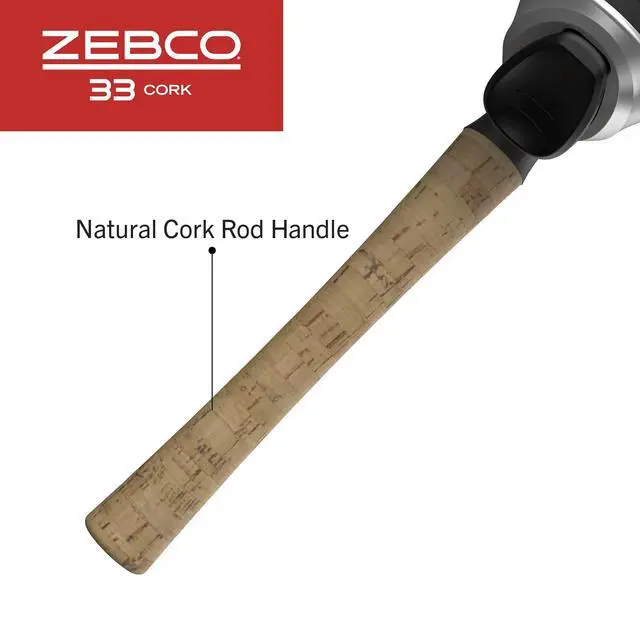 Alt view image 6 of 7 - 33 Cork Reel and Fishing Rod Combo, Graphite Rod with Cork Handle, QuickSet Anti-Reverse Fishing Reel with Bite Alert