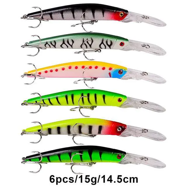 Alt view image 4 of 7 - Bass Fishing Lures Kit Set Topwater Hard Baits Minnow Crankbait Pencil VIB Swimbait for Bass Pike Fit Saltwater and Freshwater