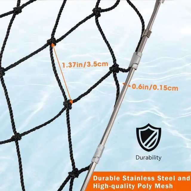 Alt view image 2 of 7 - 2 Set Castable Crab Trap Kit, Foldable Crabbing Net with Rope & Bait Clip, Crab Snare/Pots/Traps for Blue Crabs, Dungeness, Crawfish Portable Crabbing Equipment