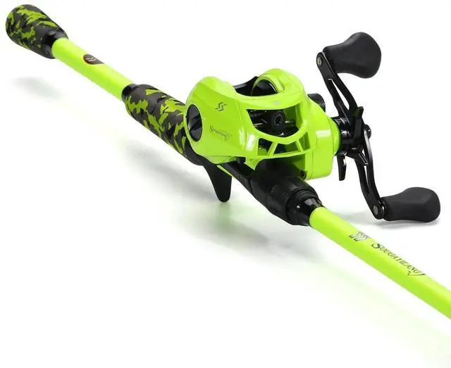 Main image of Baitcaster Combo, IM7 Graphite 2Pc Blank Rods,M/MH Power,EVA Handle & Stainless Steel Guides7.1:1 Gear Ratio, 18LB Drag for Bass, Walleye, Pike