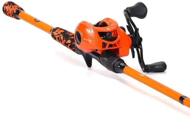 Main image of Baitcaster Combo, IM7 Graphite 2Pc Blank Rods,M/MH Power,EVA Handle & Stainless Steel Guides7.1:1 Gear Ratio, 18LB Drag for Bass, Walleye, Pike