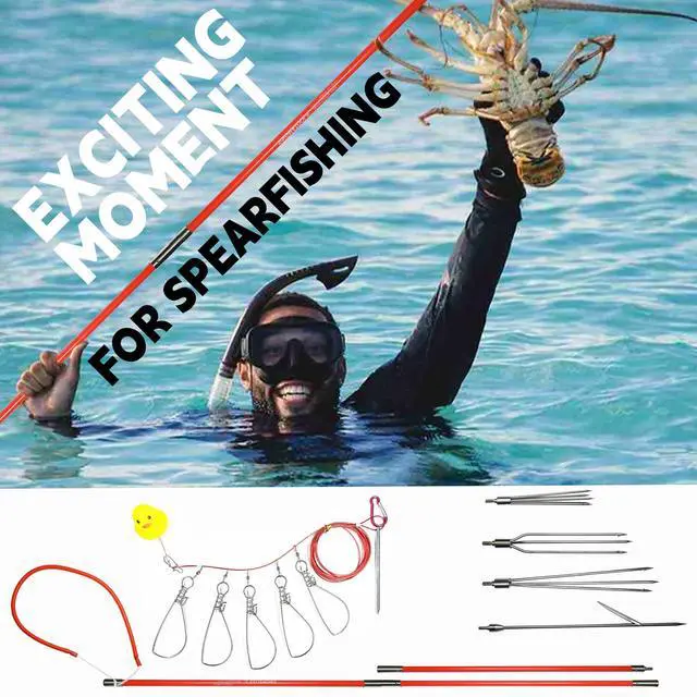 Alt view image 3 of 7 - Spearfishing Pole Hawaiian Sling Fishing Spear Set Fiberglass Pole Spear Harpoon Spearfishing Gear