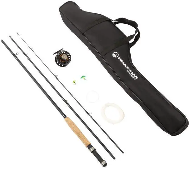 Main image of Outdoors Fly Fishing Rod & Reel Combo Starter Kit with Case and Accessories