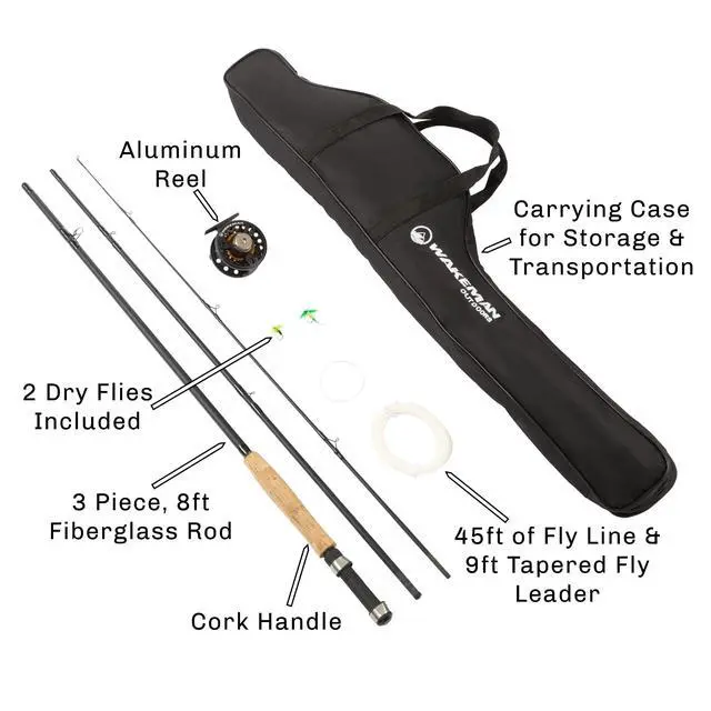 Alt view image 3 of 7 - Outdoors Fly Fishing Rod & Reel Combo Starter Kit with Case and Accessories