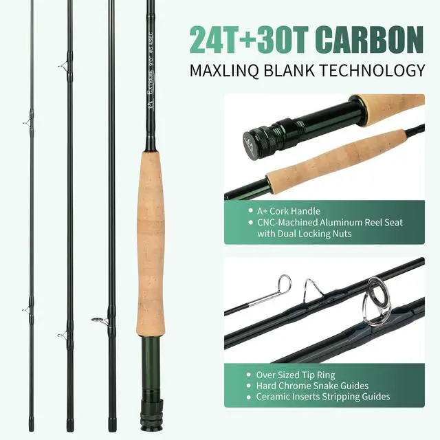 Alt view image 2 of 7 - Maxcatch Extreme Fly Fishing Combo Kit 3/5/6/8 Weight, Starter Fly Rod and Reel Outfit, with a Protective Travel Case