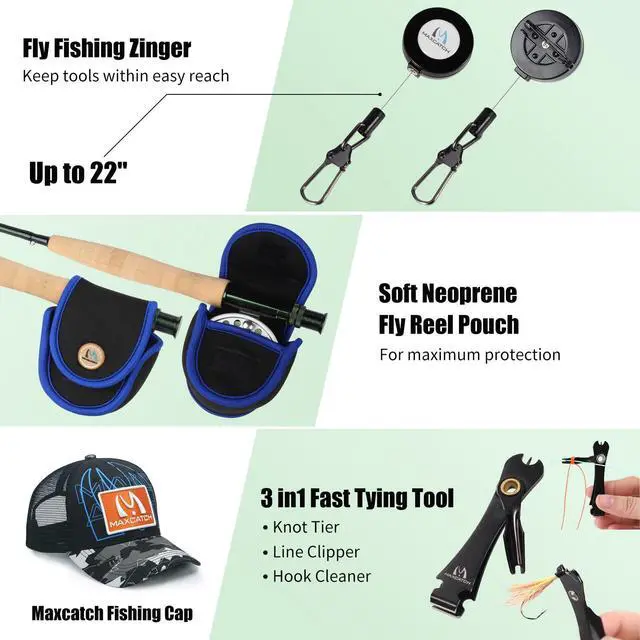Alt view image 5 of 7 - Maxcatch Extreme Fly Fishing Combo Kit 3/5/6/8 Weight, Starter Fly Rod and Reel Outfit, with a Protective Travel Case