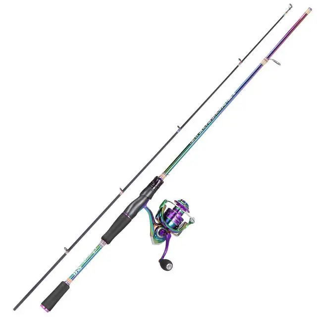 Alt view image 3 of 7 - Spinning Fishing Reel Rod Combo, Two Pieces Colorful Poratble Light Weight Fishing Rod with Powerful Fishing Gear for Freshwater Bass Trout Fishing