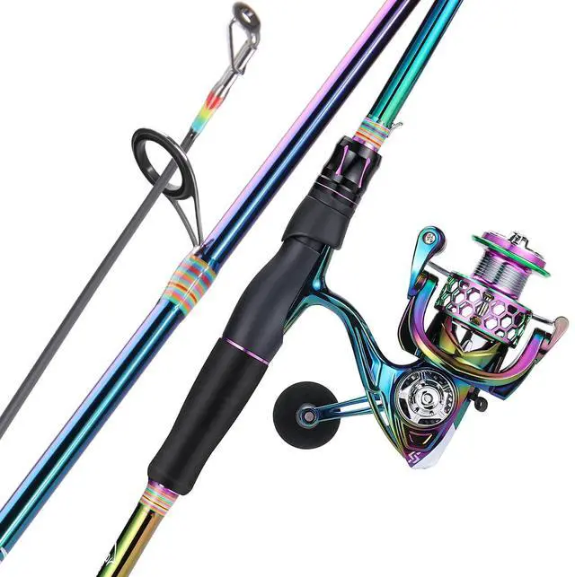 Main image of Spinning Fishing Reel Rod Combo, Two Pieces Colorful Poratble Light Weight Fishing Rod with Powerful Fishing Gear for Freshwater Bass Trout Fishing