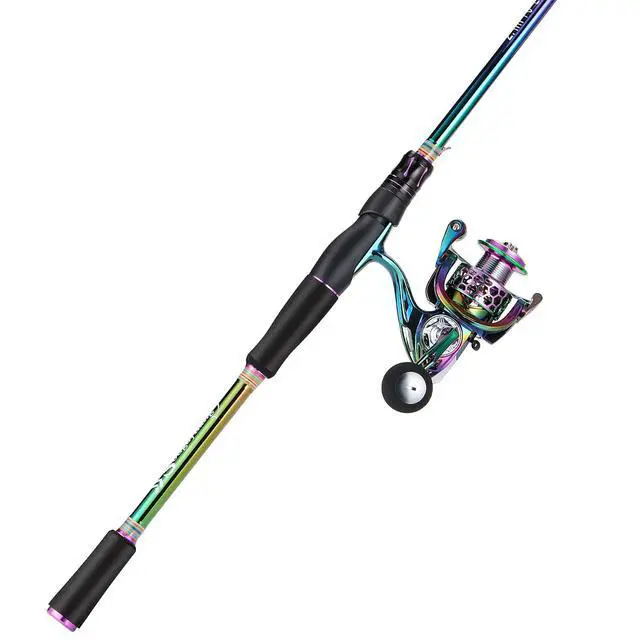 Alt view image 2 of 7 - Spinning Fishing Reel Rod Combo, Two Pieces Colorful Poratble Light Weight Fishing Rod with Powerful Fishing Gear for Freshwater Bass Trout Fishing