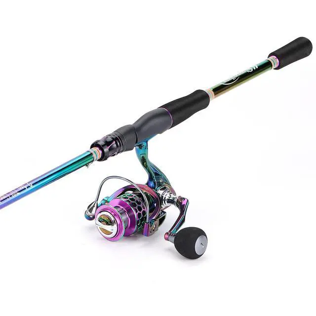 Alt view image 3 of 7 - Spinning Fishing Reel Rod Combo, Two Pieces Colorful Poratble Light Weight Fishing Rod with Powerful Fishing Gear for Freshwater Bass Trout Fishing