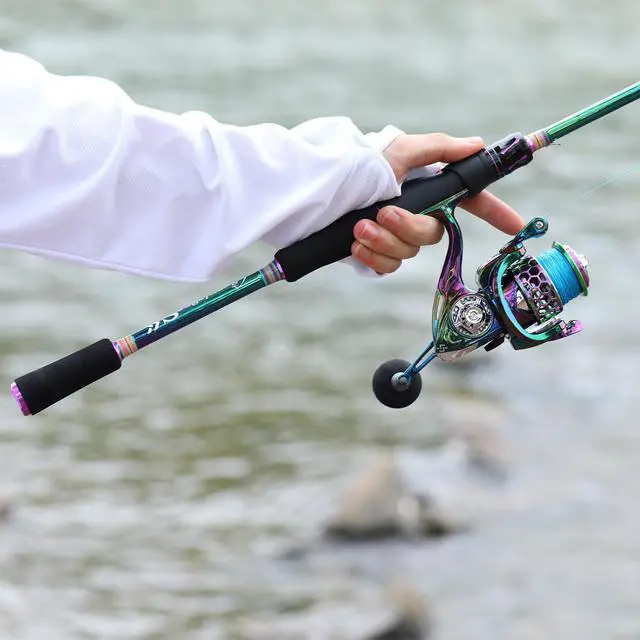 Alt view image 7 of 7 - Spinning Fishing Reel Rod Combo, Two Pieces Colorful Poratble Light Weight Fishing Rod with Powerful Fishing Gear for Freshwater Bass Trout Fishing