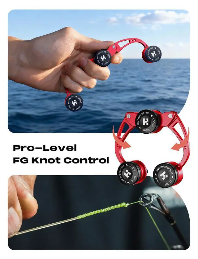 Alt view image 2 of 7 - FG Knot Tying Tool, GT Knot Assist for Braid to Leader Connection, Adjustable Tension, Fast and Secure FG Knotter, Premium Fishing Gifts for Saltwater Freshwater Anglers Fishermen