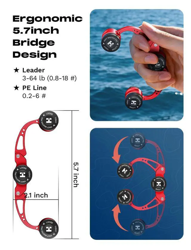 Alt view image 5 of 7 - FG Knot Tying Tool, GT Knot Assist for Braid to Leader Connection, Adjustable Tension, Fast and Secure FG Knotter, Premium Fishing Gifts for Saltwater Freshwater Anglers Fishermen