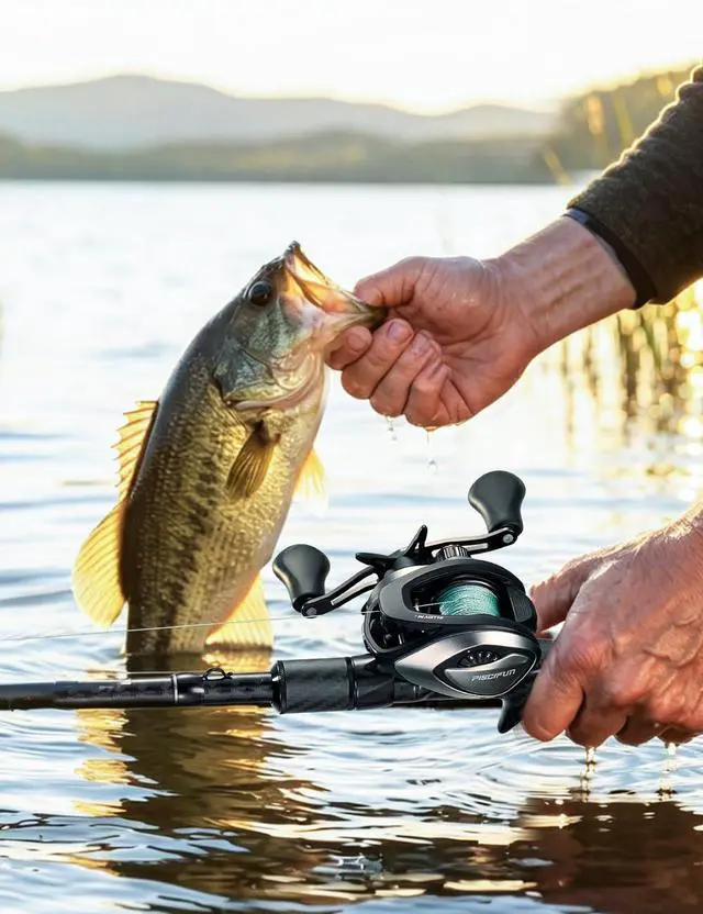 Alt view image 7 of 7 - Alloy M2 Baitcaster Reel, 7.6:1 Low Profile Baitcasting Reel with Mag-Bowl Brake, Aluminum Frame, AirBlade Side Cover, 6.3oz Lightweight Body, 18LB Drag, 10+1 Sealed Bearings