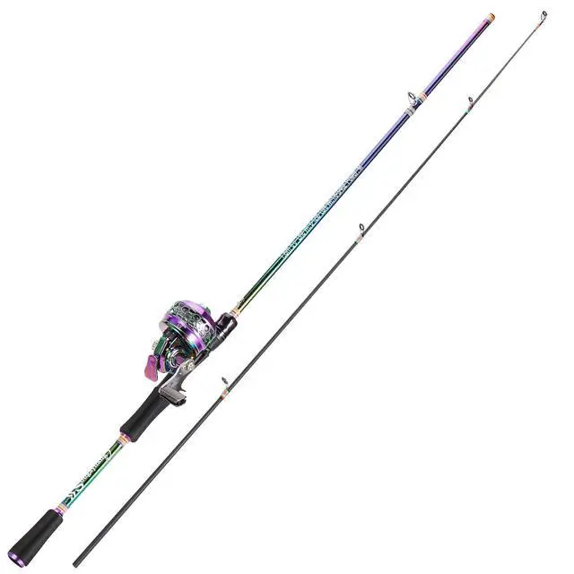 Alt view image 2 of 7 - Fishing Reel Rod Combo, Two Pieces Colorful Poratble Light Weight Casting Rod with Spincast Fishing Reel for Freshwater