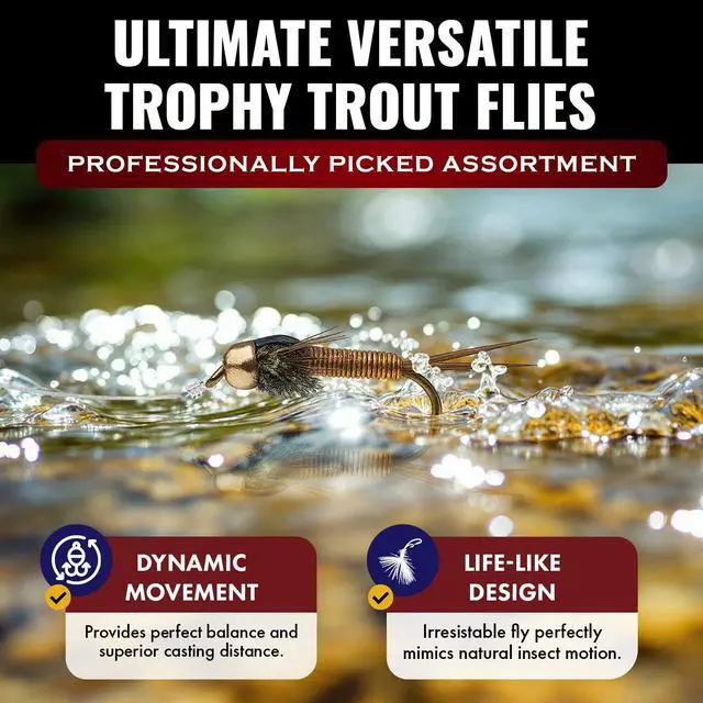 Alt view image 4 of 7 - RoxStar Fly Shop Trophy Trout Top Wet & Dry Flies for Trout. Proven Nationwide to Catch Fish! Tied in-House Never Outsourced Fly Fishing Gift