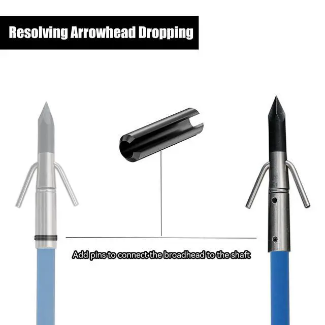 Alt view image 2 of 7 - 34inch Bowfishing Arrows Solid Fiberglass Shaft with Broadhead for Compound Bow and Recurve Bow Fishing Arrow Archery and Hunting (Pack of 6)
