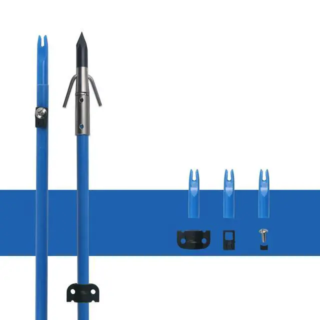 Alt view image 3 of 7 - 34inch Bowfishing Arrows Solid Fiberglass Shaft with Broadhead for Compound Bow and Recurve Bow Fishing Arrow Archery and Hunting (Pack of 6)