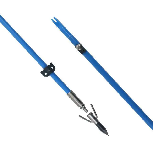 Alt view image 6 of 7 - 34inch Bowfishing Arrows Solid Fiberglass Shaft with Broadhead for Compound Bow and Recurve Bow Fishing Arrow Archery and Hunting (Pack of 6)