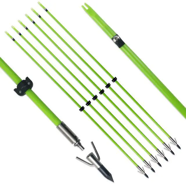 Main image of 34inch Bowfishing Arrows Solid Fiberglass Shaft with Broadhead for Compound Bow and Recurve Bow Fishing Arrow Archery and Hunting (Pack of 6)