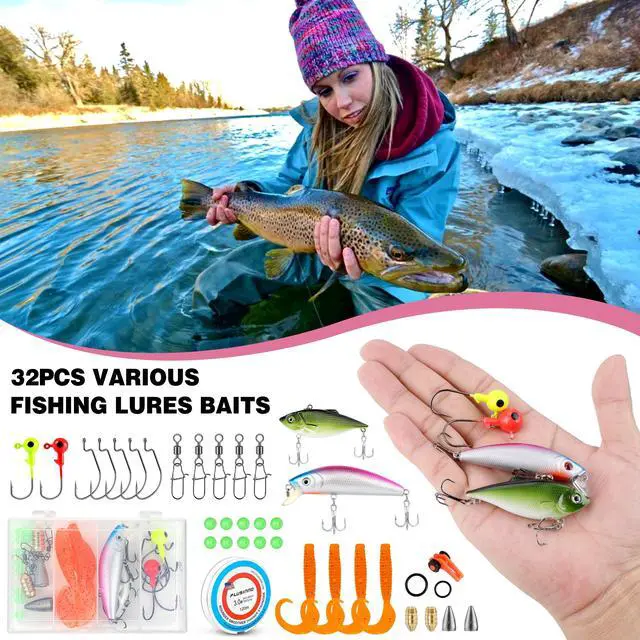 Alt view image 5 of 7 - Fishing Rod and Reel Combos, Fishing Gear Gifts for Women with Spinning Reel, Lures, Line, Pink Ladies Telescopic Pole Kit Designed for Girls Adults by