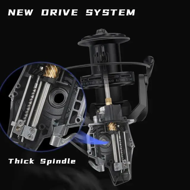 Alt view image 3 of 7 - Spinning Reel, 8000/10000/12000 Aluminum Frame Surf Fishing Reels, Carbon Fiber 55LB Power Drag, Heavy Long Casting Inshore Saltwater & Offshore Saltwater Freshwater Fish Reel