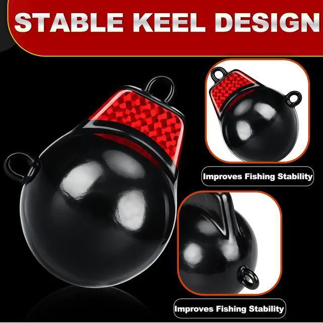 Alt view image 4 of 6 - Coated Downrigger Ball Weight with Keel Downrigger Weights Vinyl-Coated Trolling Weight for Boats Round Marine Accessories Black