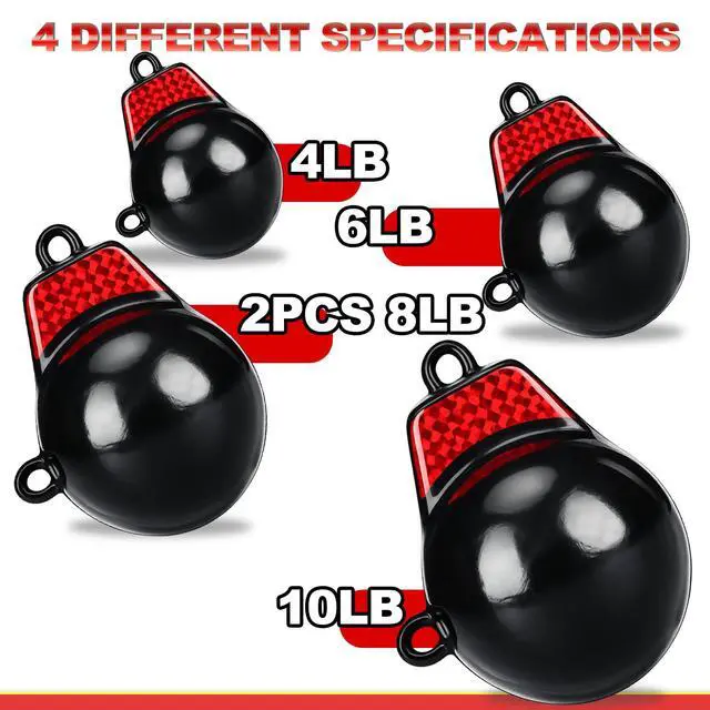 Alt view image 6 of 6 - Coated Downrigger Ball Weight with Keel Downrigger Weights Vinyl-Coated Trolling Weight for Boats Round Marine Accessories Black