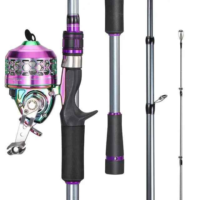 Alt view image 2 of 7 - Fishing Reel Rod Combo, Two Pieces Colorful Poratble Light Weight Casting Rod with Spincast Fishing Reel for Freshwater