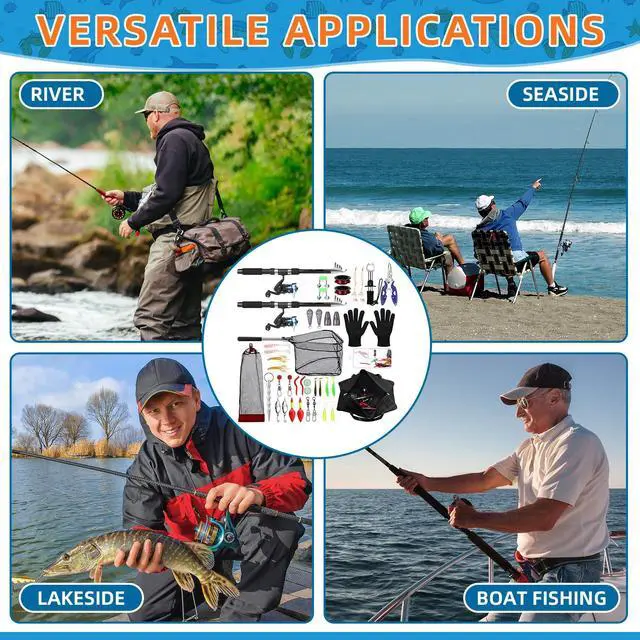Alt view image 7 of 7 - Telescopic Fishing Rod and Reel Combo, 6.89ft 2pcs Collapsible Rod with Plier Lip Gripper Lures Carrier Bag Pre-Loaded Spinning Reel Saltwater Freshwater Fishing Pole Kit