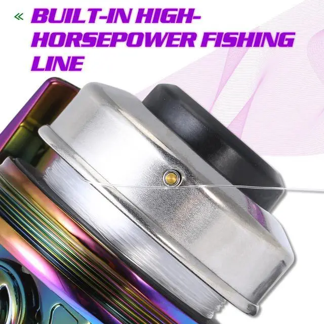 Alt view image 5 of 7 - Fishing Reel Rod Combo, Two Pieces Colorful Poratble Light Weight Casting Rod with Spincast Fishing Reel for Freshwater