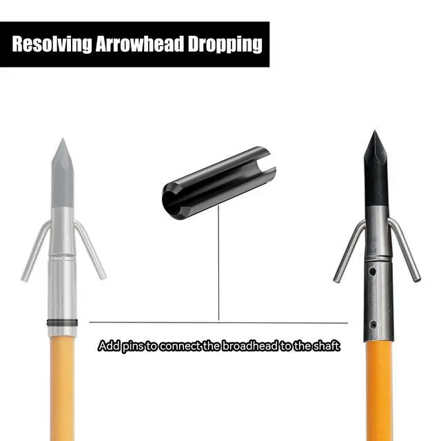 Alt view image 2 of 7 - 34inch Bowfishing Arrows Solid Fiberglass Shaft with Broadhead for Compound Bow and Recurve Bow Fishing Arrow Archery and Hunting (Pack of 6)