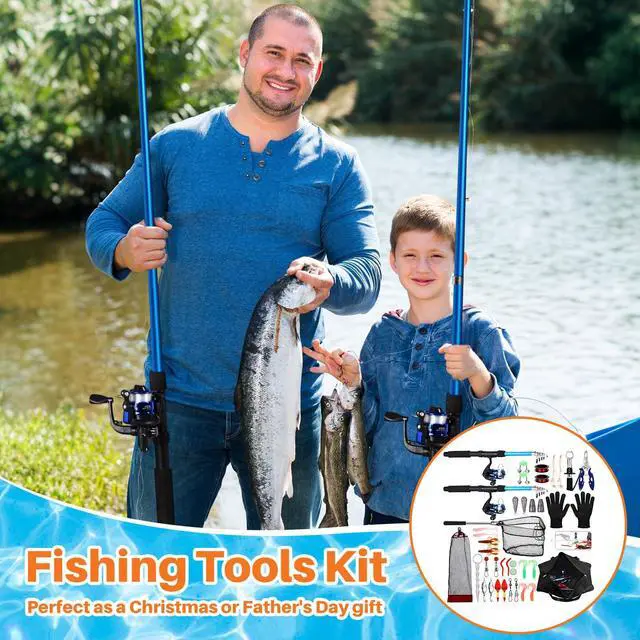 Alt view image 6 of 6 - Telescopic Fishing Rod and Reel Combo, 6.89ft 2pcs Collapsible Rod with Plier Lip Gripper Lures Carrier Bag Pre-Loaded Spinning Reel Saltwater Freshwater Fishing Pole Kit