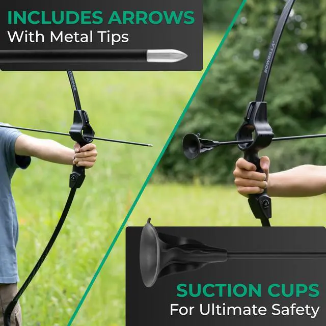 Alt view image 6 of 7 - ® Bow and Arrow for Kids Ages 6+ | Beginner Archery Set with Aim Guide, 6 Carbon Hybrid Arrows & 3 Targets | 3-Piece Take-Down Recurve Youth Bow for Left & Right Handers
