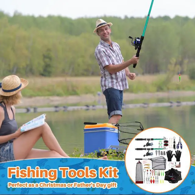 Alt view image 5 of 7 - Telescopic Fishing Rod and Reel Combo, 6.89ft 2pcs Collapsible Rod with Plier Lip Gripper Lures Carrier Bag Pre-Loaded Spinning Reel Saltwater Freshwater Fishing Pole Kit
